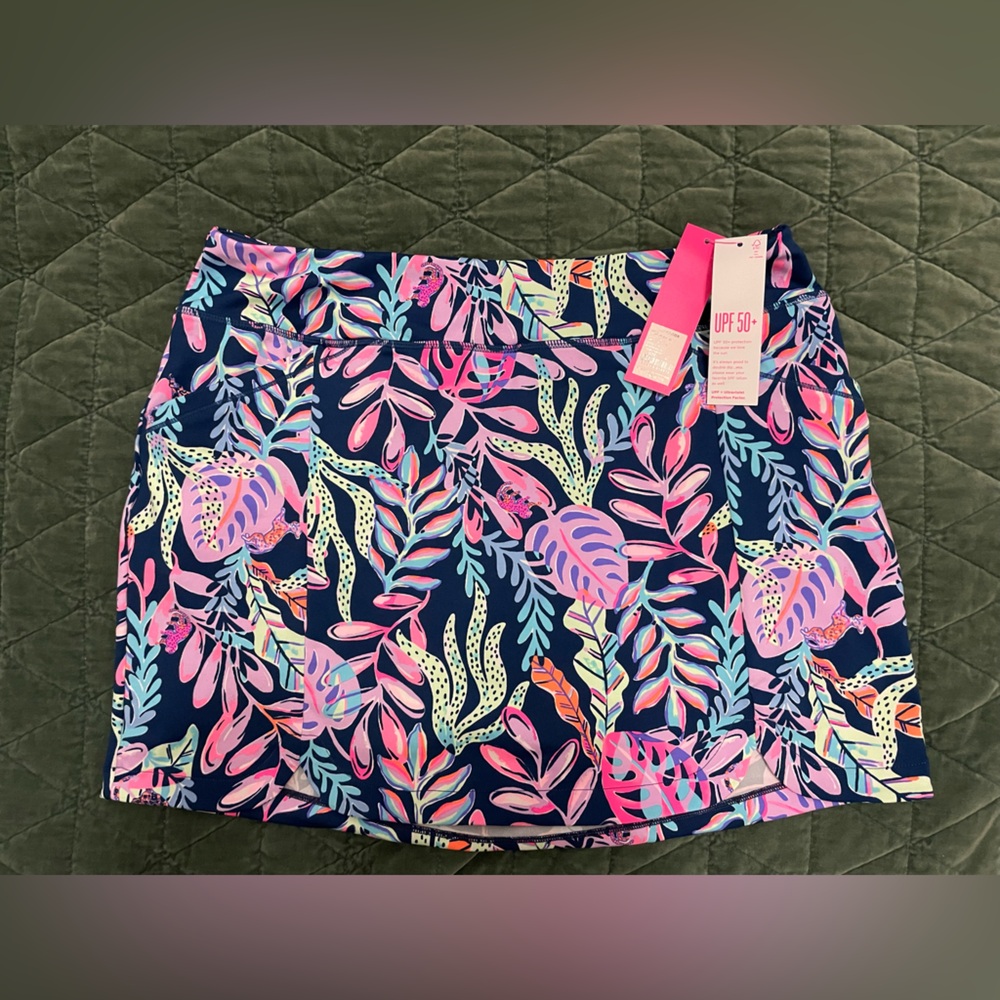 Lilly Pulitzer Sabbia Skort NWT XL Oyster Bay Navy You’ve Been Spotted